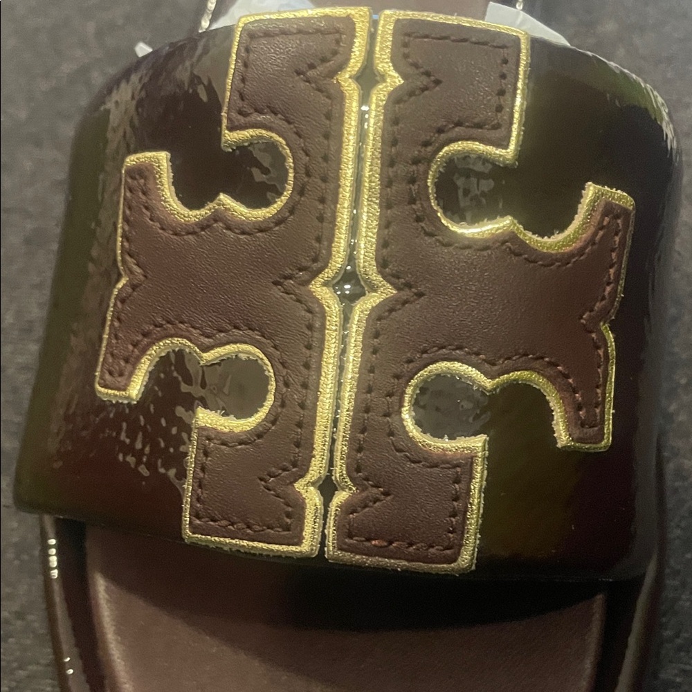 New Tory Burch Double T  Sport Slide Sandals with Logo - Picture 6 of 9